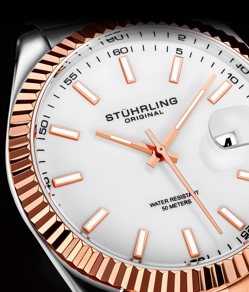 Stuhrling Original Men's Symphony Regent Coronet Stainless Steel Bracelet Watch - Image 5